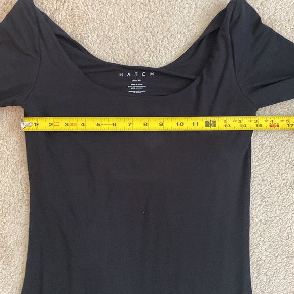 Hatch Maternity Midi Dress Size XS Bodycon Black Long Sleeve Built in Bra - Picture 8 of 8